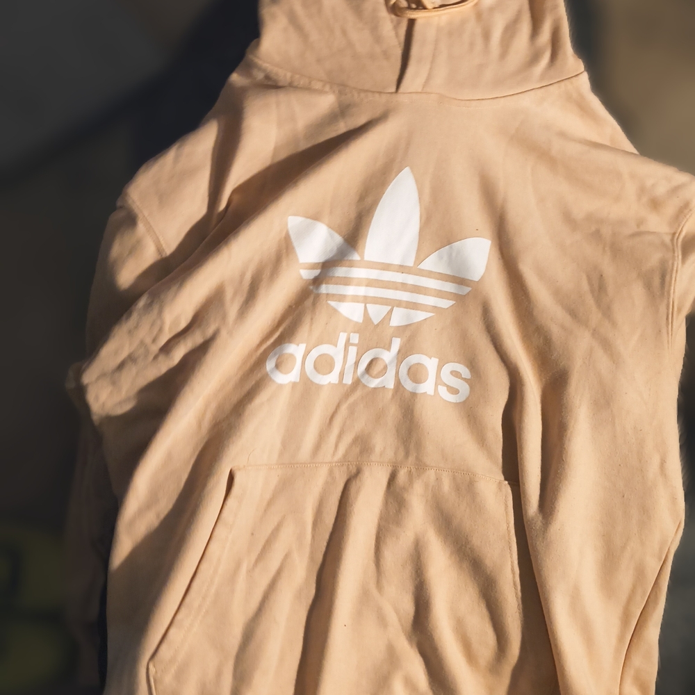 Adidas Tan Hoodie with White Logo